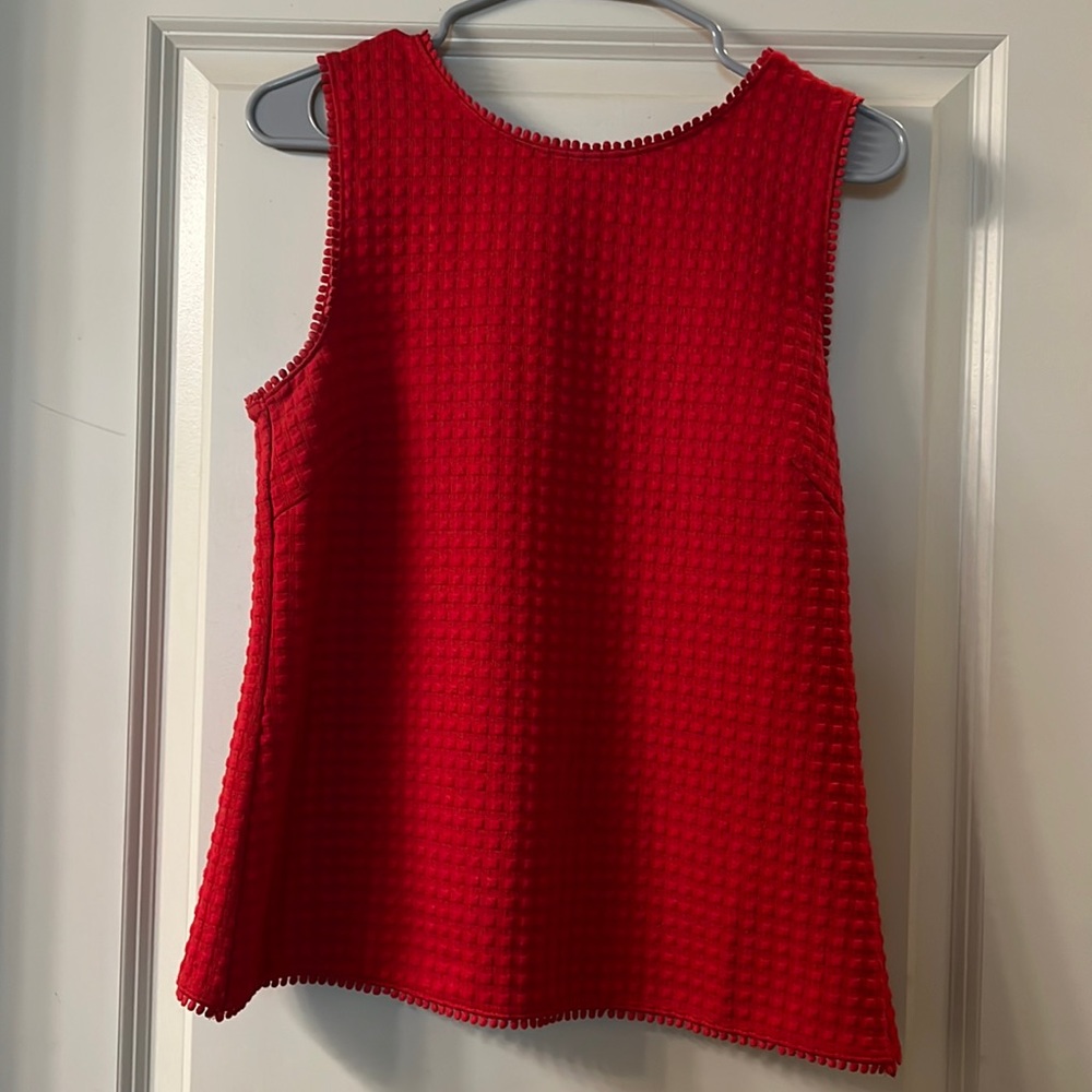 Red Scalloped Tank Top